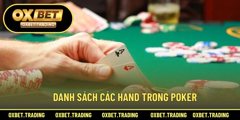 Tổng hợp các hand poker từ mạnh đến yếu
